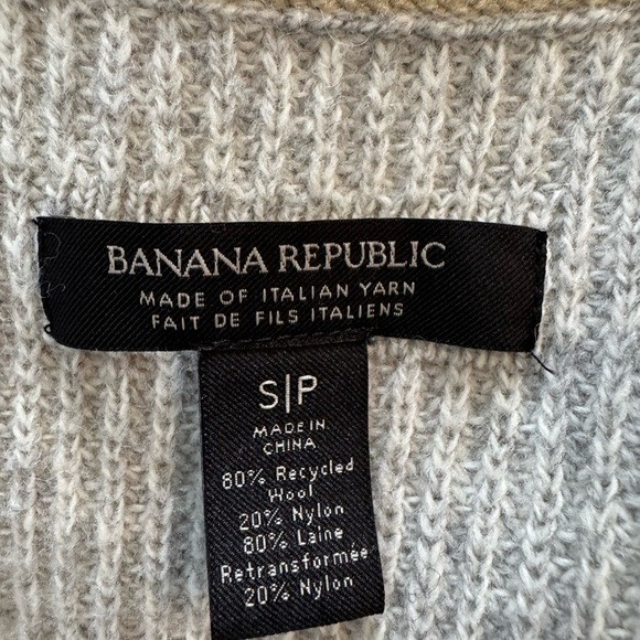 Banana Republic- WOOL VEST Men’s S- Italian Yarn gray - Picture 3 of 5